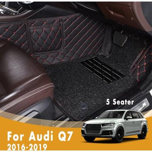 RHD Luxury Double Layer Wire Loop Carpets Car Floor Mats For Audi Q7 2019 2018 2017 2016 5 Seats Anti-Dirty Auto Interior