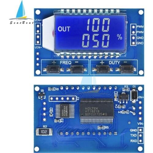 LCD Display Signal Generator PWM Pulse Frequency Duty Cycle Adjustable Module 1Hz-150Khz 3.3V-30V PWM Board Module