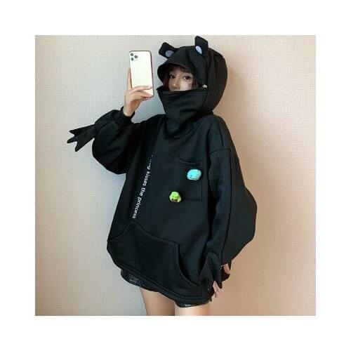 Frog hoodie Harajuku Women Hoodie Frog Pullover Hooded Streetwear Casual Sweatshirts Autumn Loose Top Hoodies Women