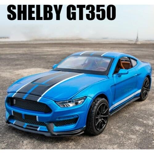 1:32 High Simulation Supercar Ford Mustang Shelby GT350 Car Model Alloy Pull Back Kid Toy Car 4 Open Door Childrens Gifts Baby
