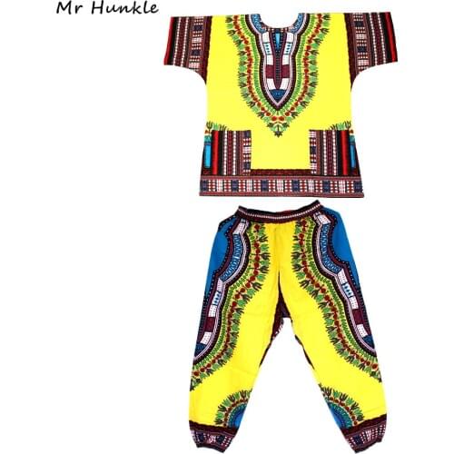 Mr Hunkle Fashion Design Dashiki Set African Printted Dashiki Dress and Pants for Women and Men