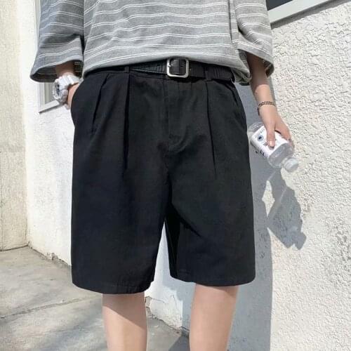 2021 Summer Shorts Men Casual 100% Cotton Male Short Pants Solid Oversized Sports Bermuda Mens clothing Loose Mid Waist