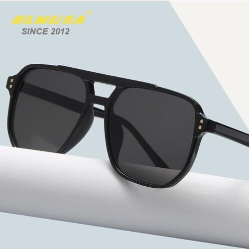 BLMUSA 2021 New Simple Sunglasses Men Trend Gradient Lenses Square Decorative Glasses For Women Unisex Car Driving Eyewear UV400