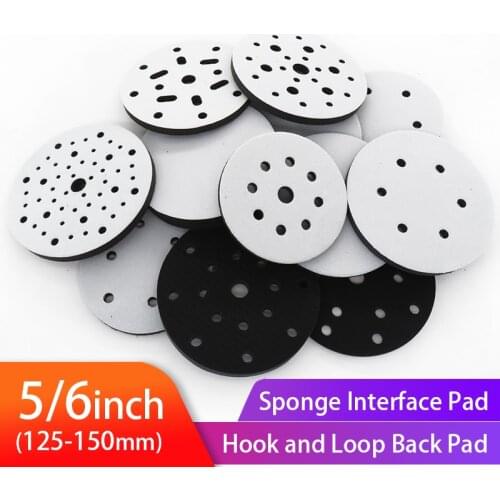 2pc 5/6inch Interface Cushion Pad Soft Sponge Dust-free Surface Protection Pad Hook and Loop Backing Pad for Sanding Disc