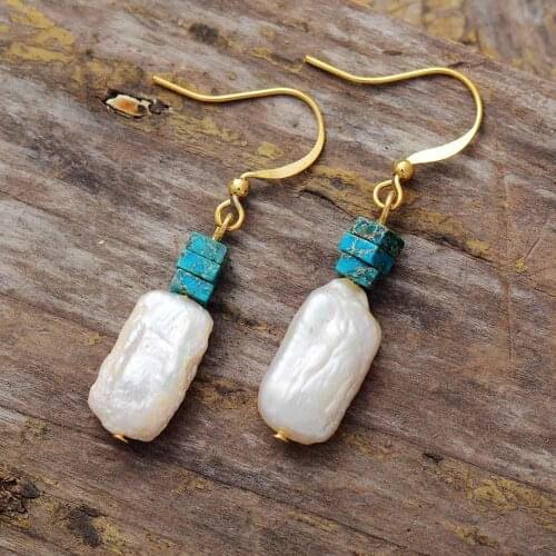 New Charming Women Earrings Freshwater Pearl Natural Stones Dangle Earring Bold Fashion Luxury Designer Jewelry Bijoux