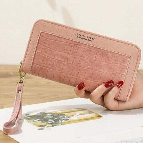Wallet Women Long Luxury Brand Coin Purses Tri-Fold Soft Skin Buckle Clutch Female Money Bag Hand Credit Card Holder