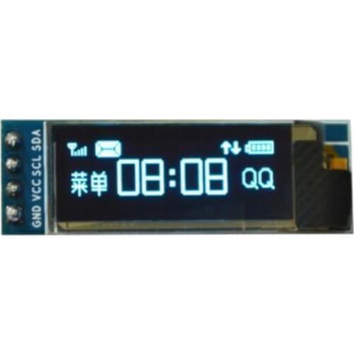 10pcs 0.91 inch IIC Inch 128x32 I2C White / Blue LCD OLED Display DIY Module SSD1306 IC Driver DC 3.3V 5V