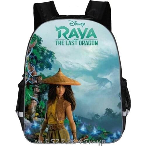 11/13/16 inch Raya and The Last Dragon Kindergarten Backpack Boys Girls Mochila Cartoon Knapsack Baby Children Toddler Rucksack