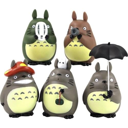 11-16cm 5Pcs/set Miyazaki Hayao My Neighbor Totoro with umbrella PVC Action Figure Kids Toys Collection Brinquedos Gift