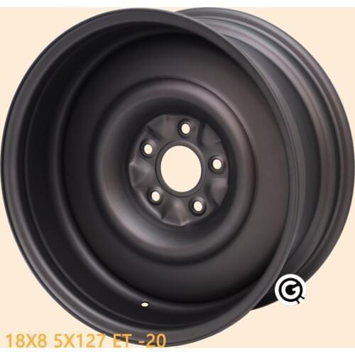 18inch steel 18X8J 5holes 5X127 offset -20 wrangler car wheels deep lip gun-metal grey black