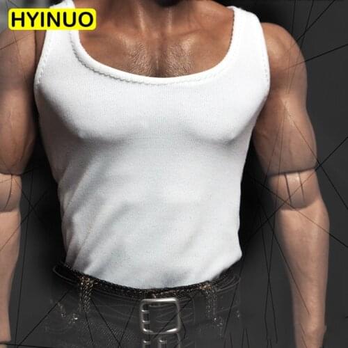 2 Color Suit 1/6 Scale Male Elasticity Low Neck Vest Muscle Vest Clothes Suit Clothes Clothing Set For 12" Figure Male Body Doll