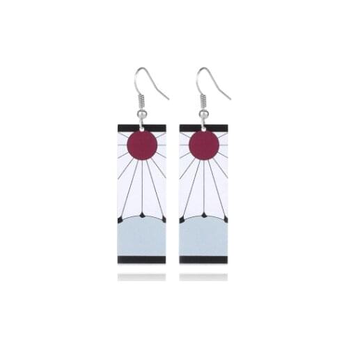 New Devil Assassin Kimetsu no Yaiba Acrylic Earrings Anime Two-dimensional Peripheral Earrings Tanjiro Earrings Men Women