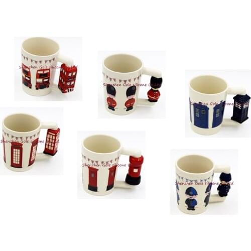 36pcs/lot 2016 Hot new British guard ceramic cups, British Lun Bashi, telephone booths, mailboxes, police, police box mug