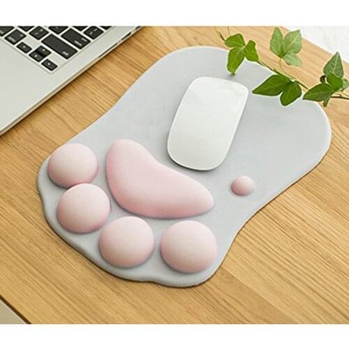 3D Mouse Pad Anti-Slip Mousepad Soft Silicone Cute Cat Mouse Mice Mat Memory Foam Wrist Rest for Gamer Laptop PC Office Mousepad