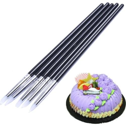 5Pcs / Lot Cake Silicone Brush Fondant Cake Decoration Shaping Pens Food Cupcake Sugarcraft Styling Cake Pastry Tools