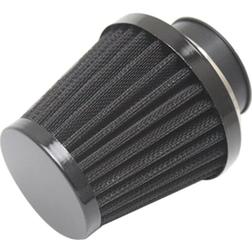 54mm Motorcycle Dirt Bike Black Cone Air Intake Filter Cleaner w/ Clamp Ring