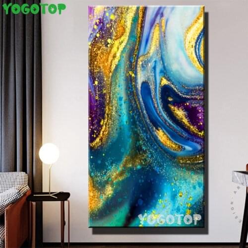 5D DIY Diamond Painting Fantasy Abstract Green Golden Sand Full Square Round Diamond Embroidery Wall Art Large Decor YY5332