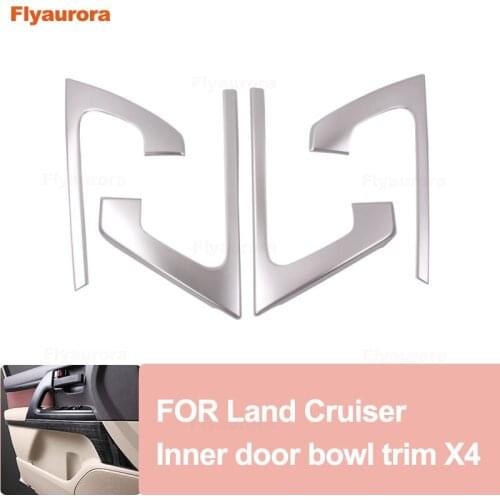 ABS sliver Grain Armrest Glass Switch Inner Door Bowl Trim for Toyota Land Cruiser 2016 2017 2018 2019 Land Cruiser Modification