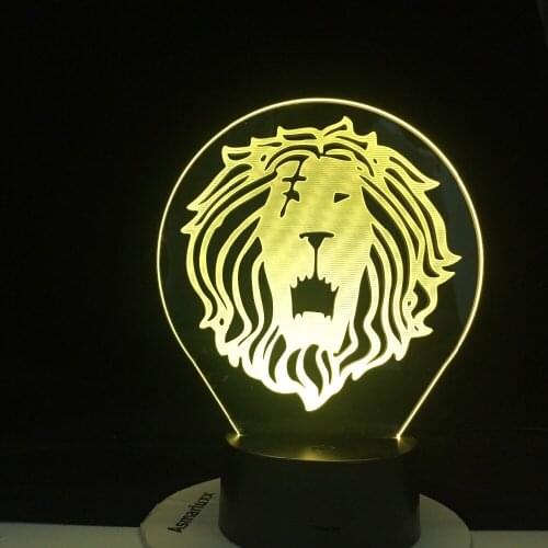 ANIME LAMP THE SEVEN DEADLY SINS Lions Sin of Pride 3D LED Night Light for Kids Birthday Gift Bedroom Decor Light Colors Table