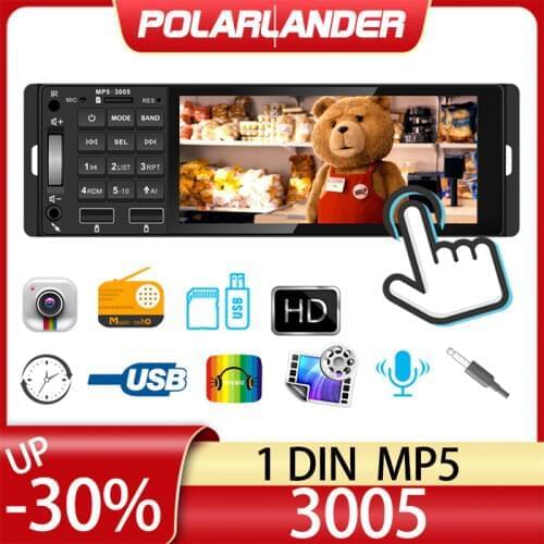 5.1 Inch 1 Din MP5 Car Radio Colorful Lights 12V USB AUX Bluetooth Hands-free Call Support AI RM RMVB MP3 WMA 720P 4 Channels