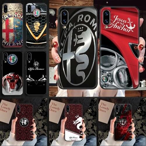 Alfa Romeo Car Phone case For Huawei Honor 6 7 8 9 10 10i 20 A C X Lite Pro Play black trend waterproof soft bumper tpu Etui 3D