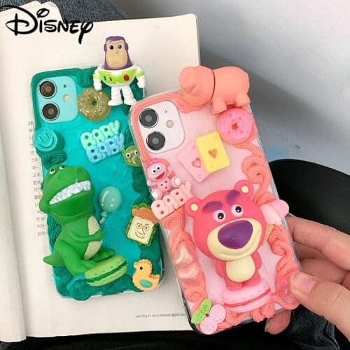 Disney cartoon toy story strawberry bear handmade diy girl phone case for iPhone12mini/12promax/11pro/se/xr/xs/xsmx/7/8/plus/11