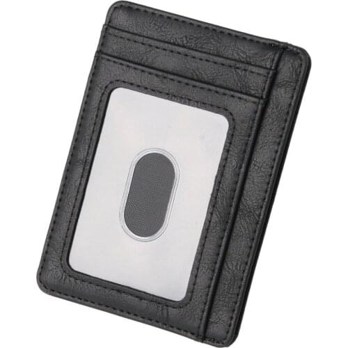 2021 Slim RFID Blocking Leather Wallet Credit ID Card Holder Purse Money Case for Men Women 11.5x8x0.5cm