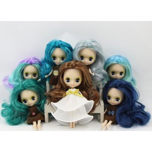 Mini blyth doll colour Medium hairstyle nude factory doll 11cm doll Suitable for diy change makeup fashion girl toys