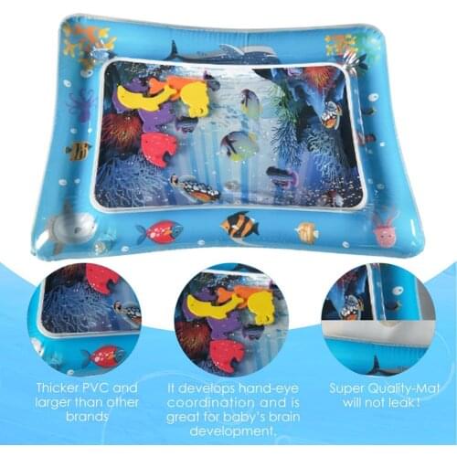 Summer Baby Kids Water Play Mat Inflatable Thicken PVC Infants Tummy Time Playmat Toy Educational Play Center for Baby Kids
