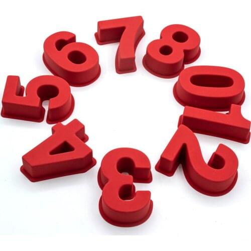 Anniversary Birthday Number Cake Baking Mold Squeeze Batter Numeral Tray Cake Pizza Baking Pan Numbers 0 1 2 3 4 5 6 7 8 9