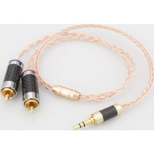 HIFI 0.5m,1m,1.5m,2m,3m,5m 3.5mm to 2 RCA Audio cable 3.5MM male to 2 Rca Male Stereo Cable for MP3 DVD Amplifier