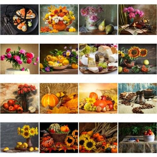 Restaurant Gourmet Art Diamond Painting Decoration Diy Handmade Modern Flower Dessert Fruit Picture Diamond Mosaic Home Decor