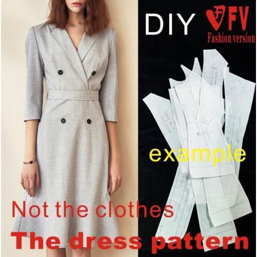 Suit lotus leaf skirt cutting drawings women dresses making clothes structure pattern BLQ-434