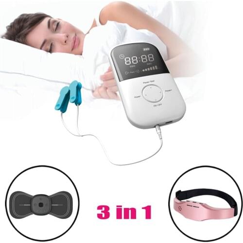 LASTEK 3 in 1 Home Health Kit Insomnia Laser Therapy Device + 2 Gifts Cervical Massage Sticker + Pulse Acupuncture Head Massager