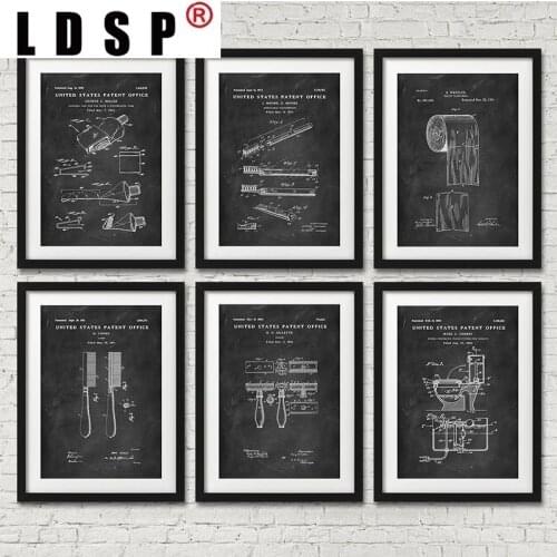 LDSP Water Closet Toothpaste Brush Faucet Toilet Canvas Painting Wall Art Print Poster Picture Modern Bathroom Home Decoration