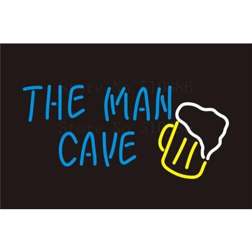 Custom NEON Sign Board The Man Cave GLlass Tube Beer Bar Club Pub Display Store Shop Light Signboard Signage Signs 17*14"
