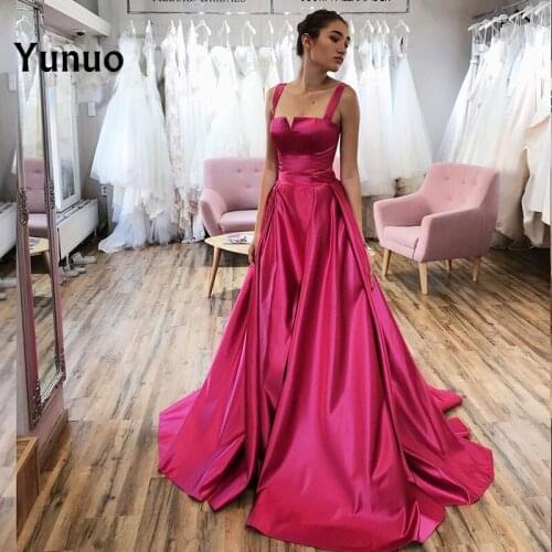 New arrival luxury long style dresses Spaghetti Straps Sweep Train evening dresses 2019 prom party floor length