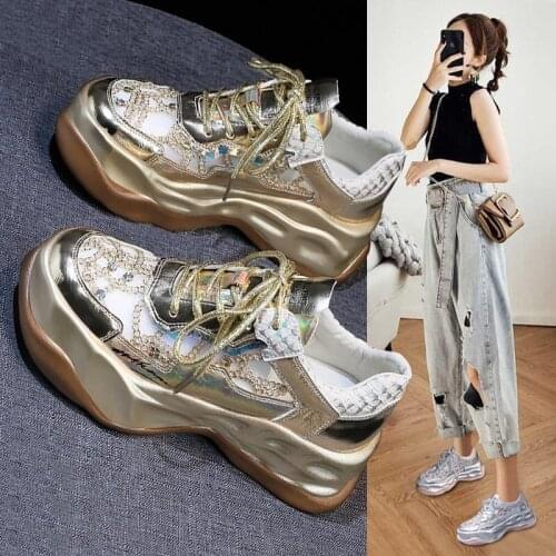 Daddy shoes new wild mesh breathable ins trendy womens thick-soled fried street sports shoes casual shoes womens shoes X857