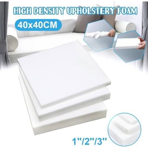 High Density Seat Cushion Foam Rubber Replacement Polyurethane Upholstery Cushion Pad White Firm Foam Sheet Cushion Pads 40x40cm