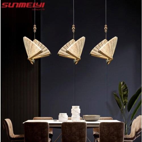 Nordic Pendant Lights Creative Butterfly Led Hanging Lamp For Living room Stairs Kitchen Pendant Lamp Bar Home decor luminaires
