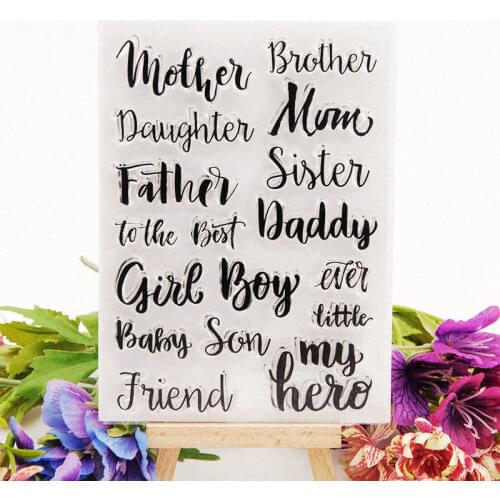 Family member name Clear Stamps for DIY scrapbooking/photo album Decorative Transparent Silicone clear stamp for Handmade Gift