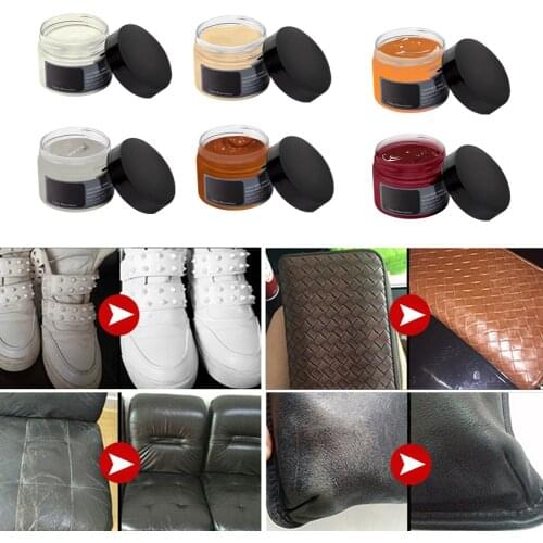 Auto Repair Leather Polish Care Car Seat Holes Scratch Cracks Rips Coating Leather Stain Color Paste Car for sale