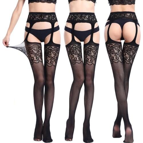 Sexy Womens Black Pantyhose Lingerie Net Lace Top Garter Belt Thigh Stocking Pantyhose Casual Lace Pantyhose Sexy Hosiery New