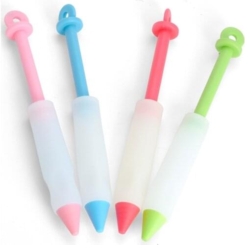 1Pcs Pastry Cream Chocolate Decorating Syringe Silicone Plate Paint Pen Cake Cookie Ice Cream Decorating Pens