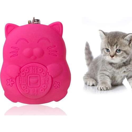 Silicone Fortune Cat Vintage Genuine Leather Key Wallet Women Key Case Bag Key Holder Housekeeper Keys Organizer Bag