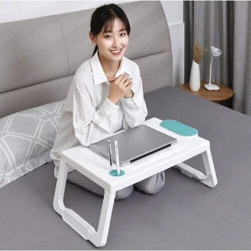 Folding Laptop Table Notebook Desk Breakfast Serving Bed Trays Adjustable Foldable with Pen Slots/Cup Holder Computer Desk Stand
