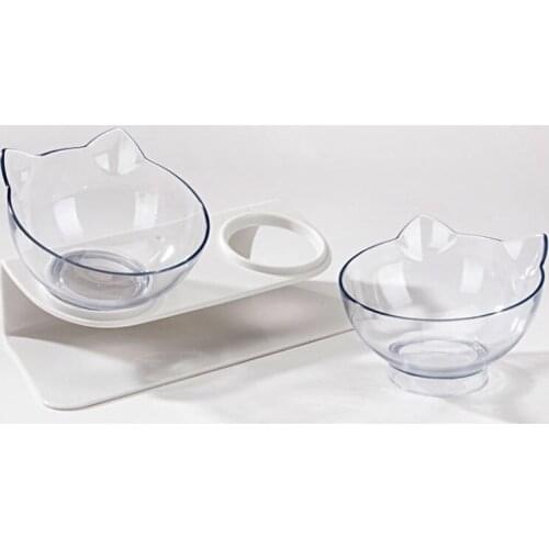 Comfortable And Easy To Remove Environmentally Friendly Double Bowls Neck Protective Cats Food Dog Foods bowl Pet Cat Supplies