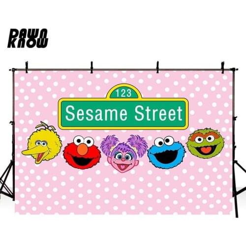 DAWNKNOW Sesame Street Vinyl Photography Background For Newborn Photo Shoot Backdrop For Birthday Party Photo Studio lv460