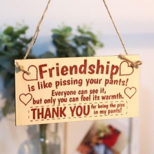 Vintage Shabby Style Friendship Sign Best Friend Board Heart Thank You for Home Decor