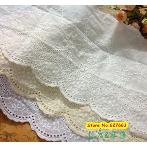 High quality cotton cloth embroidery lace 19cm